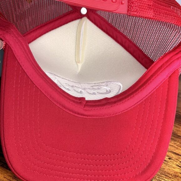 COORS Beer Red White Hat 5 Panel High Crown Trucker Snap Back Mesh by Hit OSFM - Picture 7 of 9